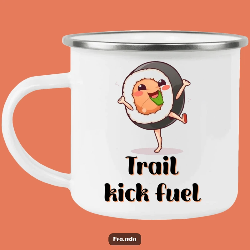 Funny Sushi Kick Camping Mug: Energy for Adventures, Foodie Gift