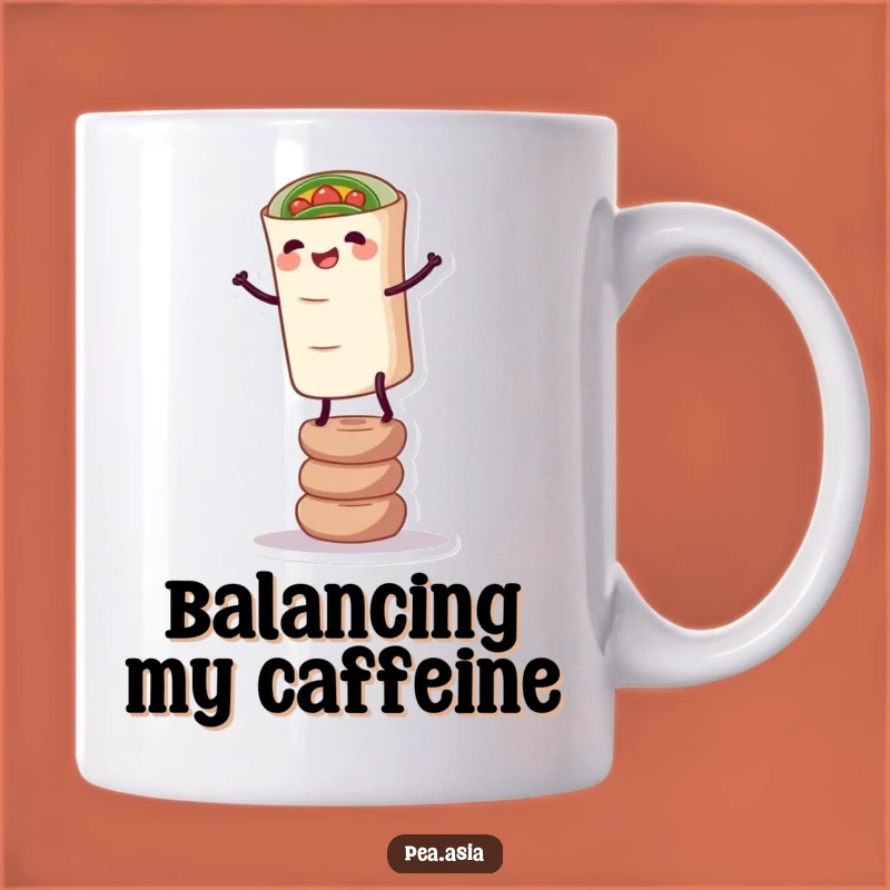 Funny Spring Roll Mug: Precarious Balance Humor, Perfect Funny Gift for Foodies