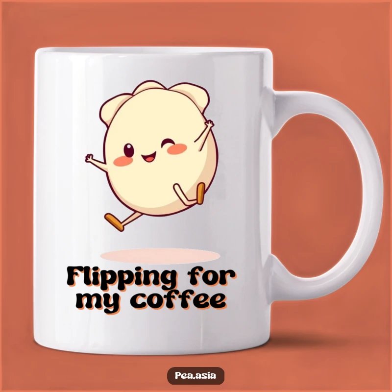 Funny Gyoza Cartwheel Mug: Hilarious Cartoon Dumpling Gift for Foodies
