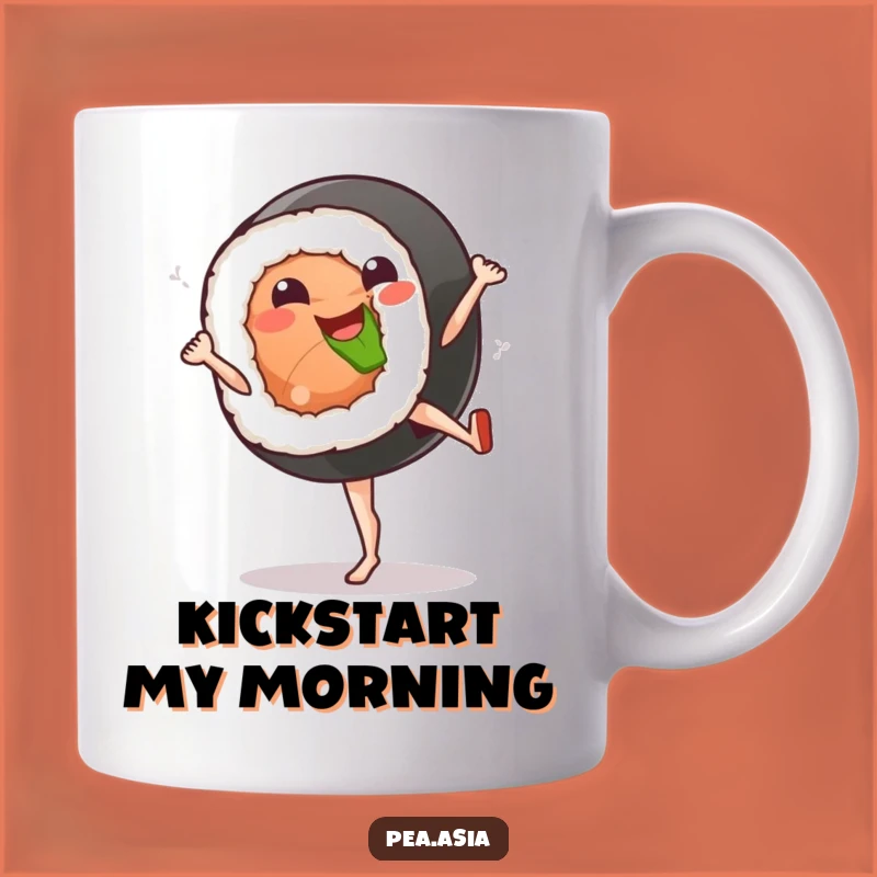 Funny Sushi Kick Mug: Martial Arts Maki Gift for Foodies