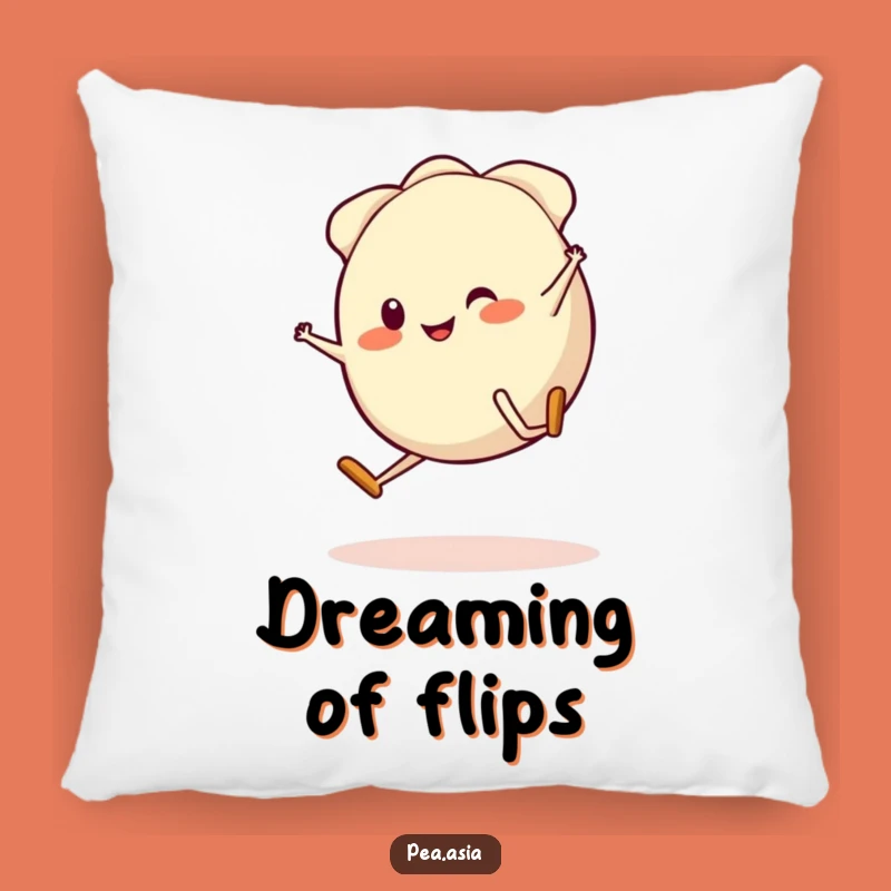 Funny Gyoza Cartwheel Pillow: Comfy Dumpling Cushion, Perfect Funny Gift Accent