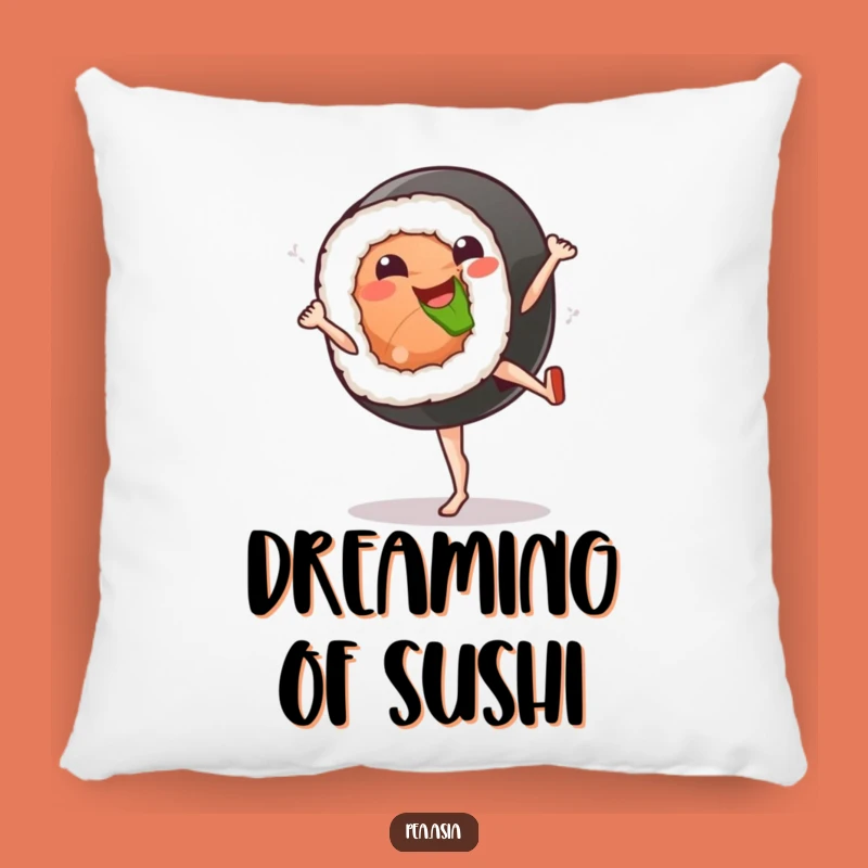 Funny Sushi Kick Pillow: Cozy Comfort with a Punch, Foodie Gift