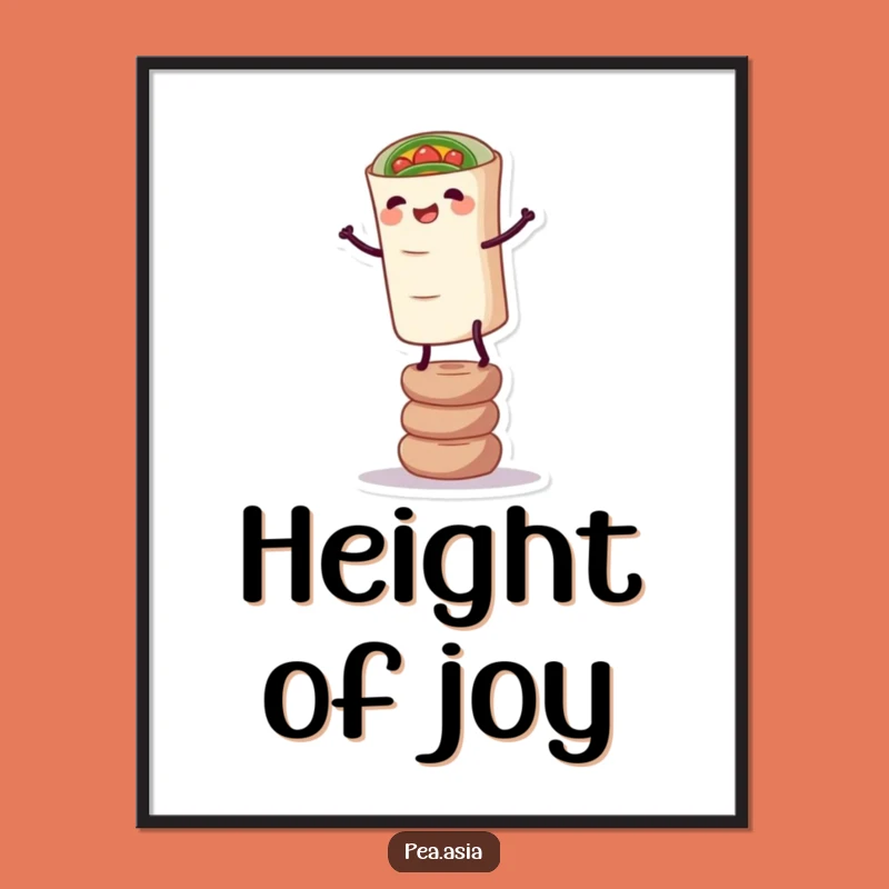 Funny Spring Roll Digital Art: Instant Balance Humor Download, Perfect Funny Gift