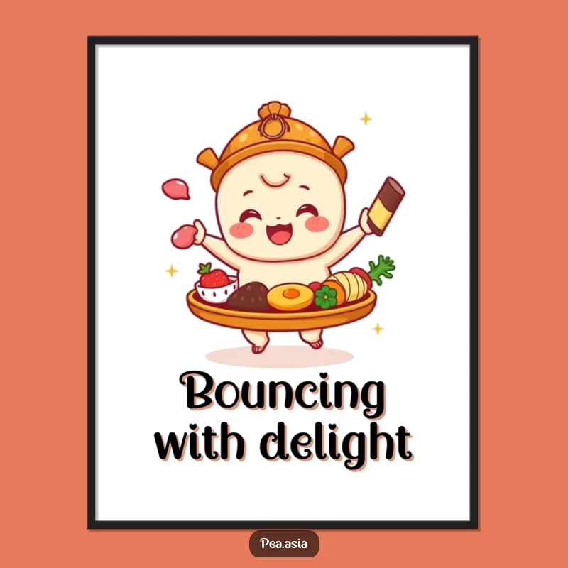 Funny Dim Sum Poster: Joyful Platter Art, Hilarious Funny Gift Decor