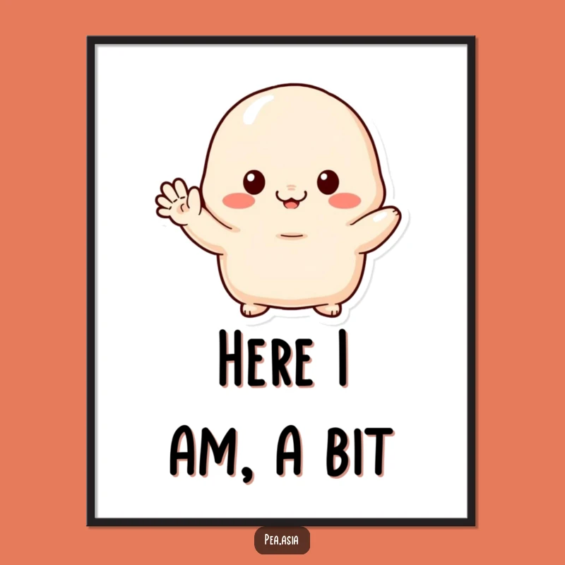 Funny Shy Dumpling Poster: Adorable Wall Art for a Cute & Quirky Space