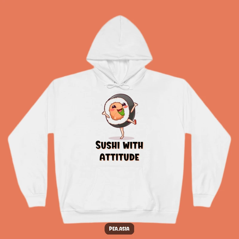 Cozy Funny Sushi Kick Hoodie: Warm and Energetic Foodie Gift