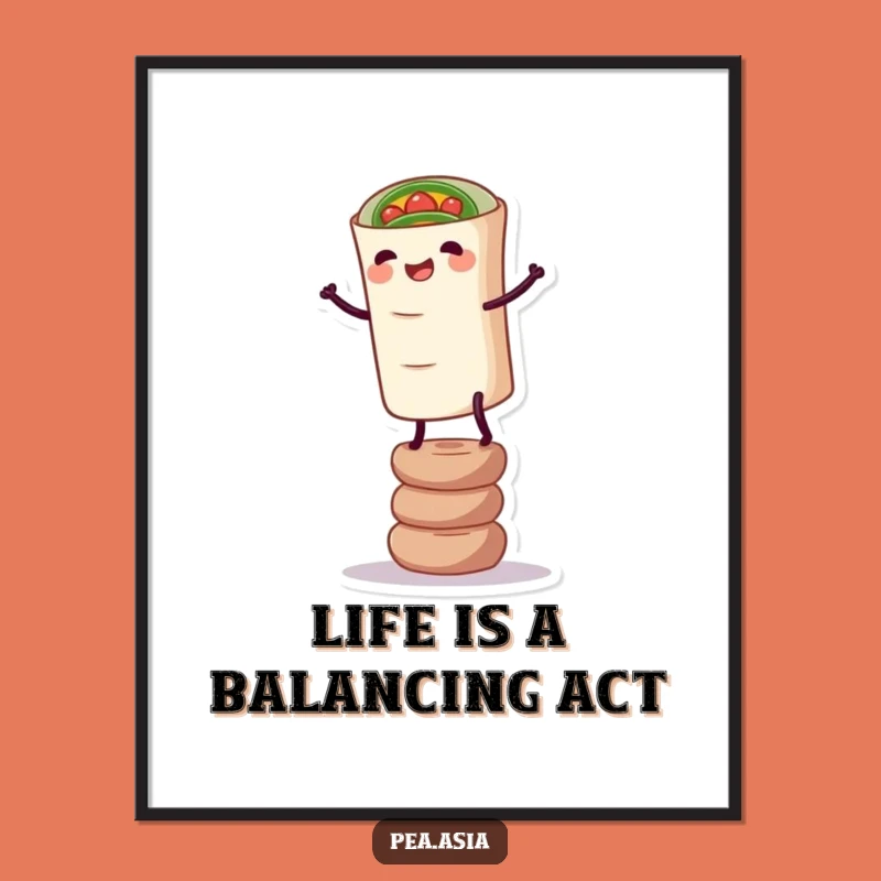 Funny Free Printable Spring Roll Wall Art - Quirky Balancing Decor!