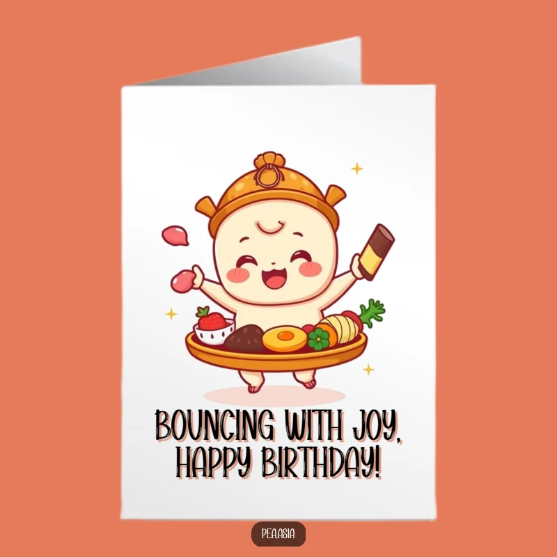 Free Printable Dim Sum Platter Birthday Card - Bouncing Joy Downloadable!