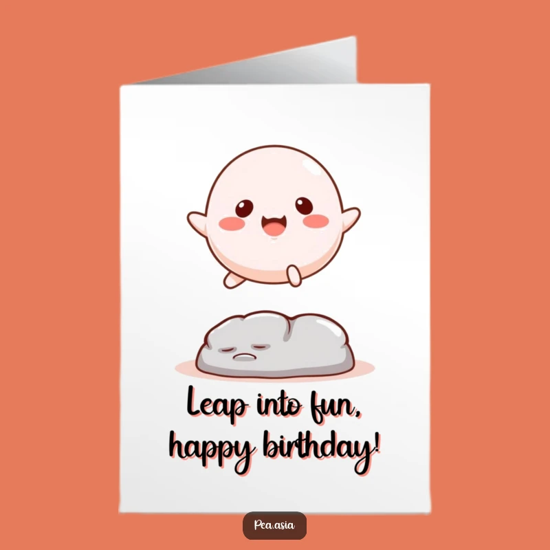Free Printable Mochi Leap Birthday Card - Funny Obstacle Jumper Downloadable!