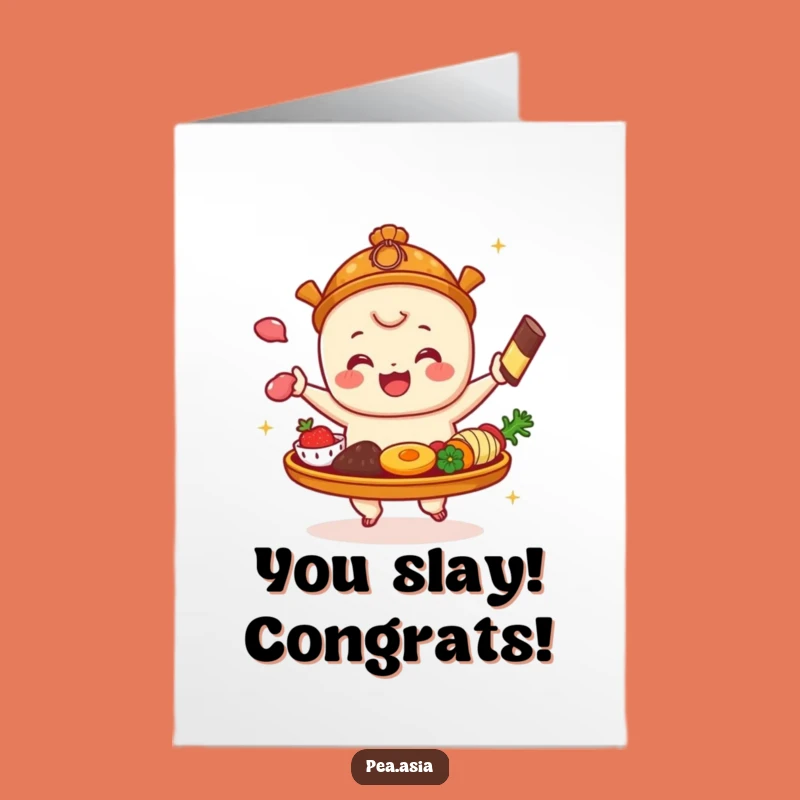 Free Printable Dim Sum Platter Congrats Card - Bouncing Celebration Downloadable!