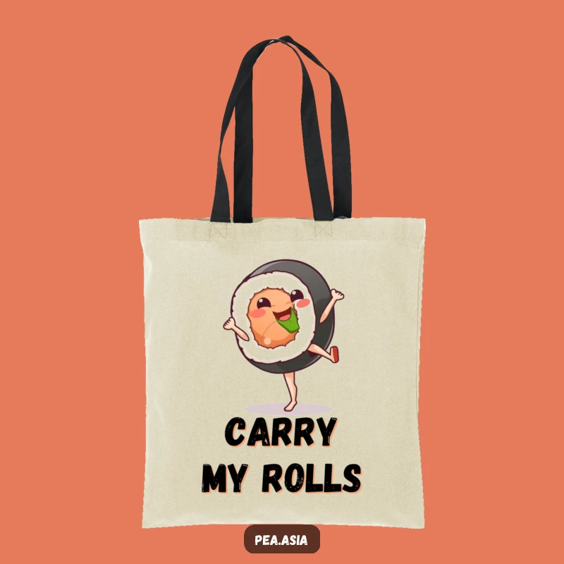 Funny Sushi Kick Tote Bag: Carry Your Snacks with Style, Foodie Gift