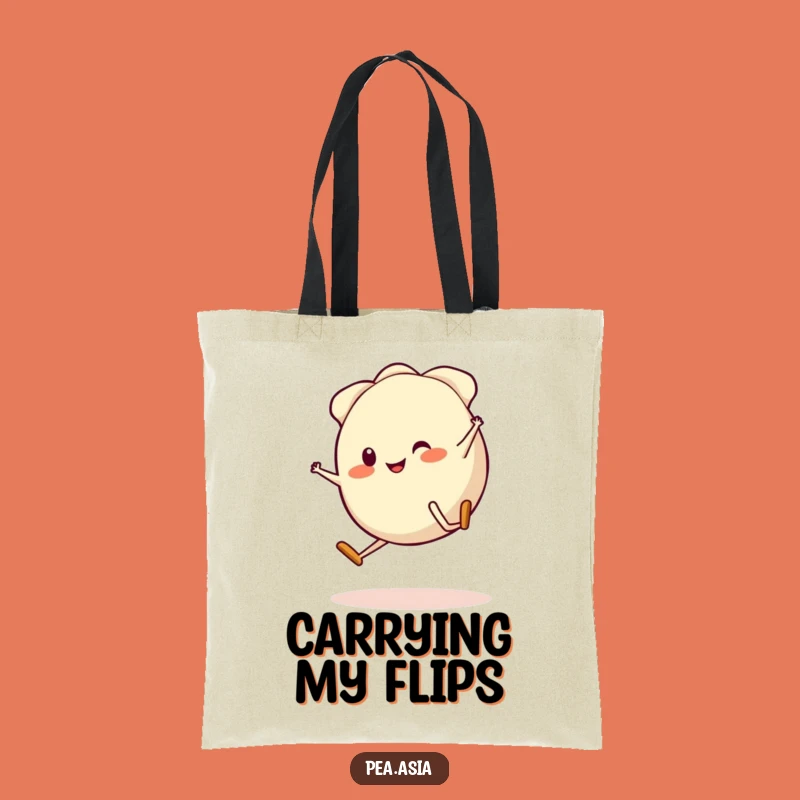 Funny Gyoza Cartwheel Tote Bag: Stylish Dumpling Accessory, Ideal Funny Gift