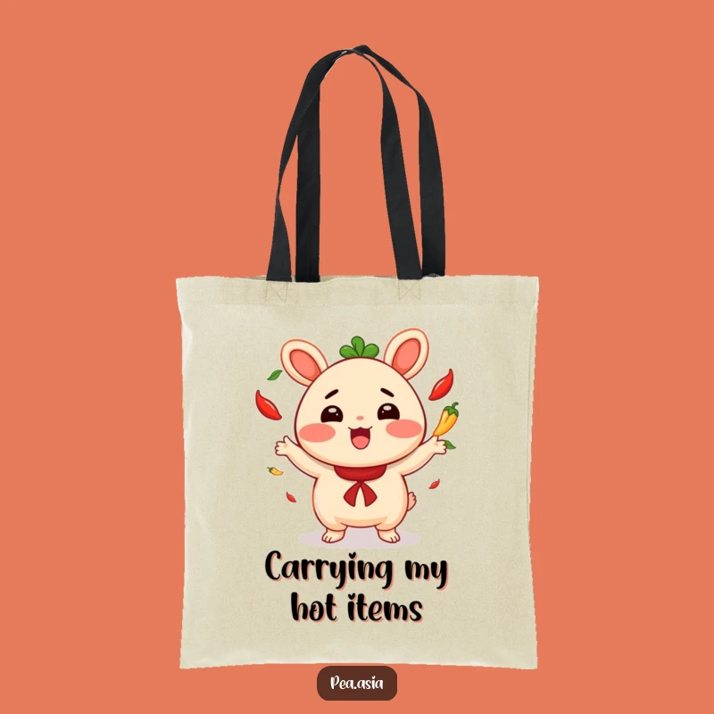 Funny Bao Bun Tote Bag: Cheerful Chili Juggler for Everyday Fun